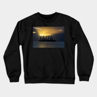 Ship in the evening light Crewneck Sweatshirt